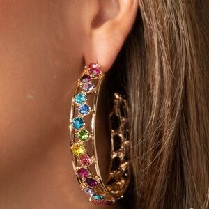 NWT Multicolor Gold Hoop Earrings